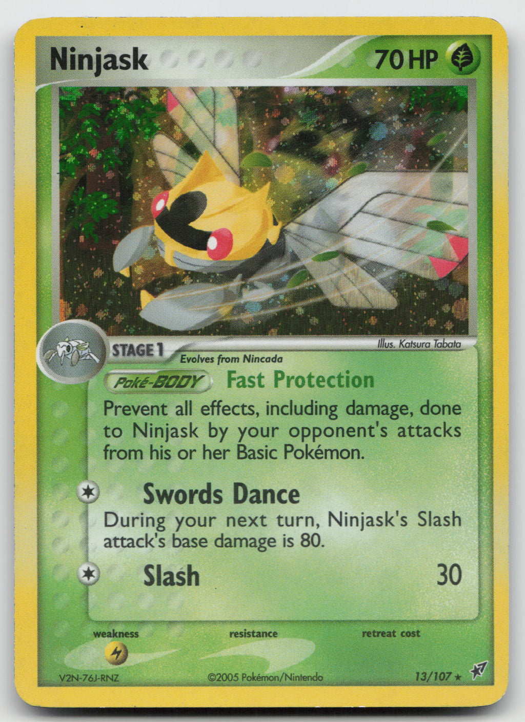 Ninjask Holo Rare Normal Deoxys 13/107 LP