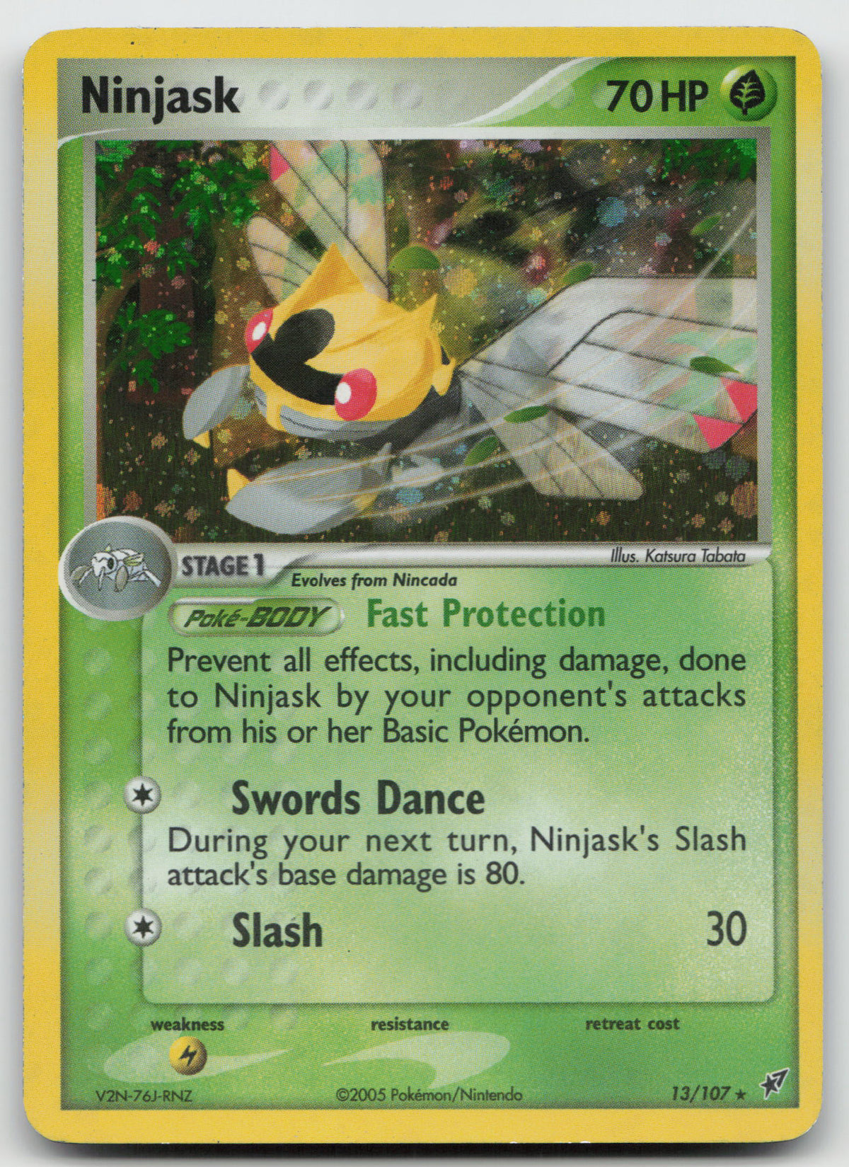Ninjask Holo Rare Normal Deoxys 13/107 LP