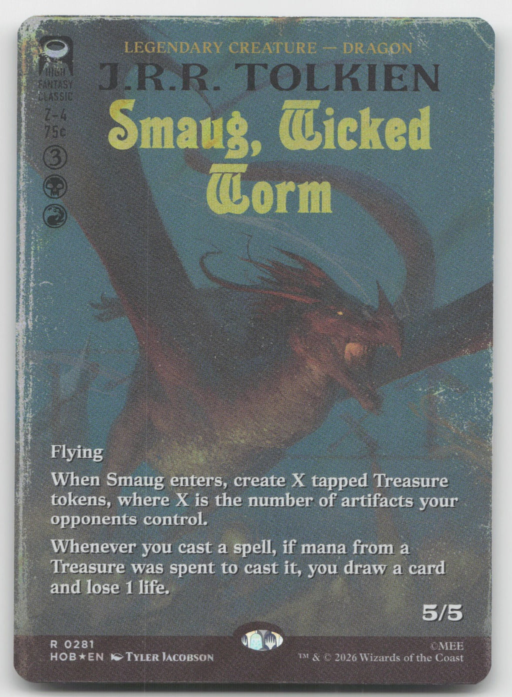 Smaug, Wicked Worm (Borderless) (Surge Foil) R Foil The Hobbit 281 NM