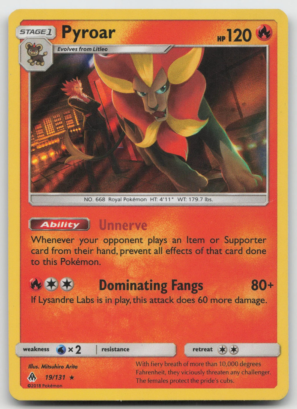 Pyroar Holo Rare SM - Forbidden Light 19/131 LP