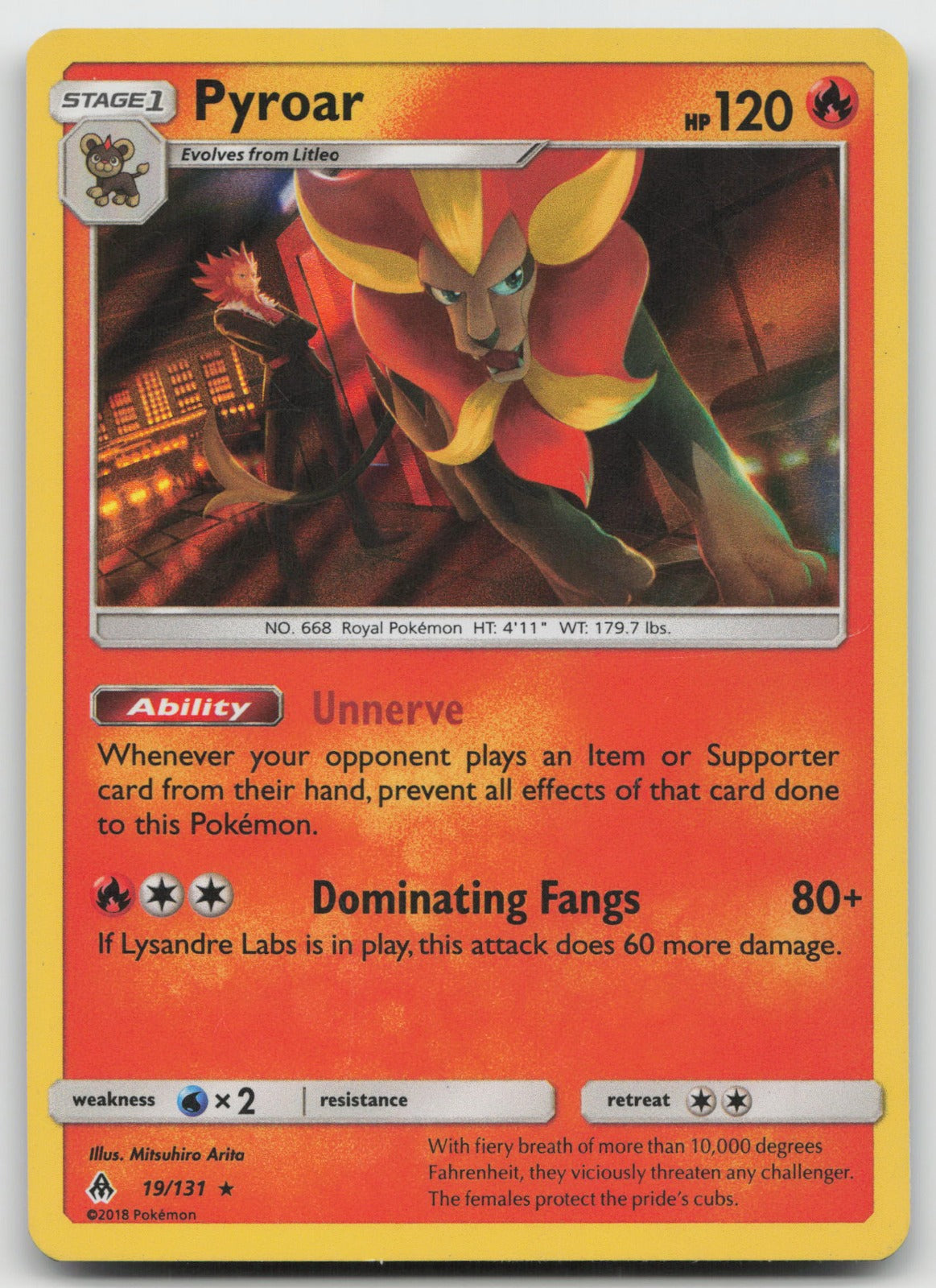 Pyroar Holo Rare SM - Forbidden Light 19/131 LP
