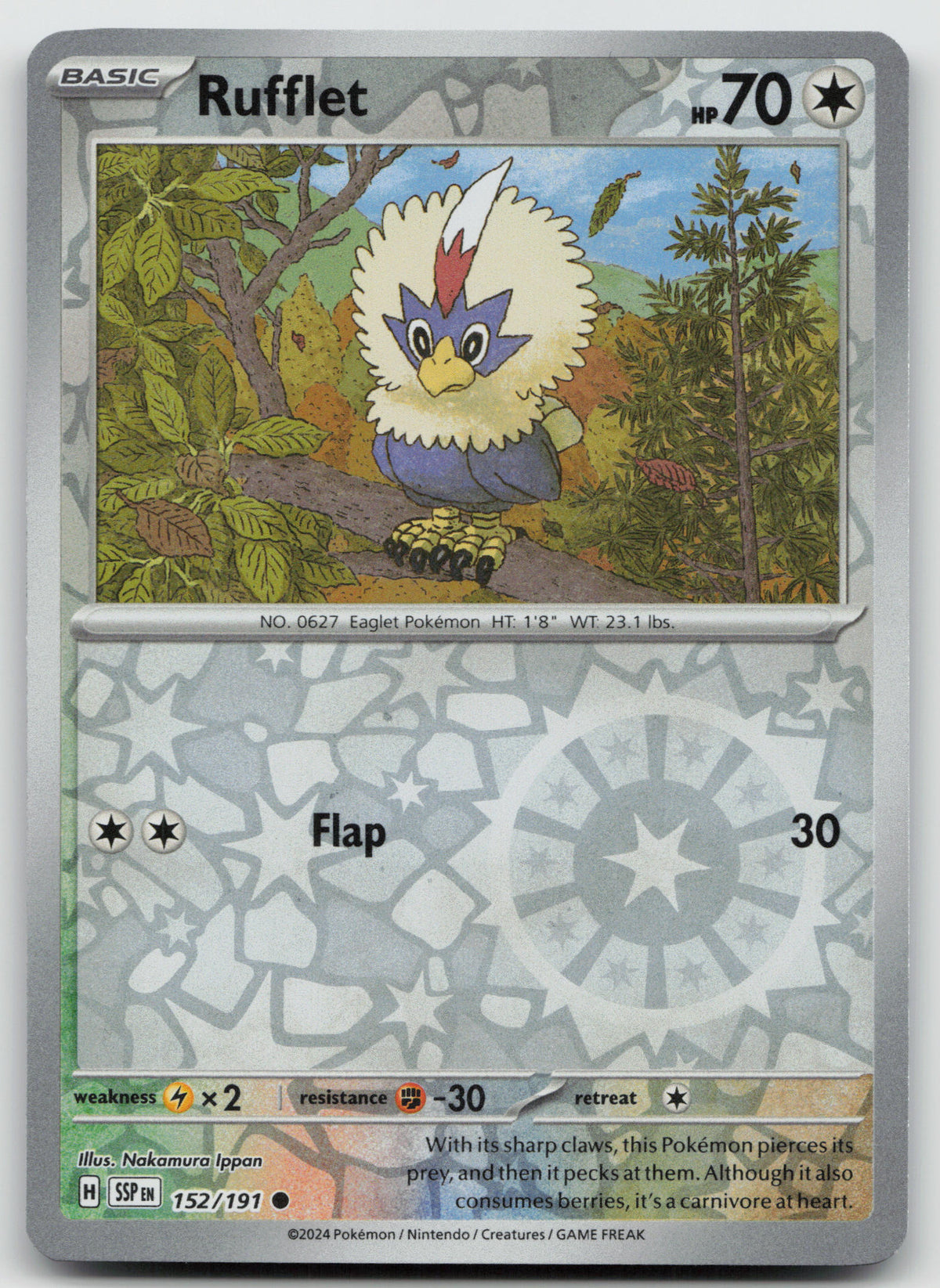 Rufflet Common Reverse Holo SV08: Surging Sparks 152/191 NM