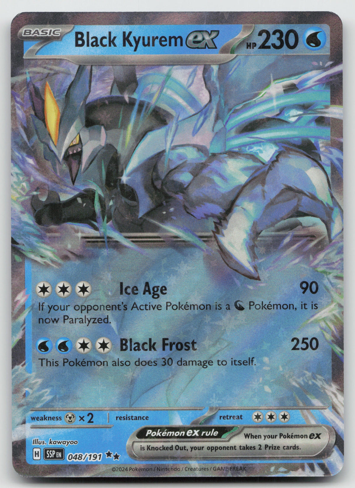 Black Kyurem ex - Double Rare Holo SV08: Surging Sparks 048/191 NM
