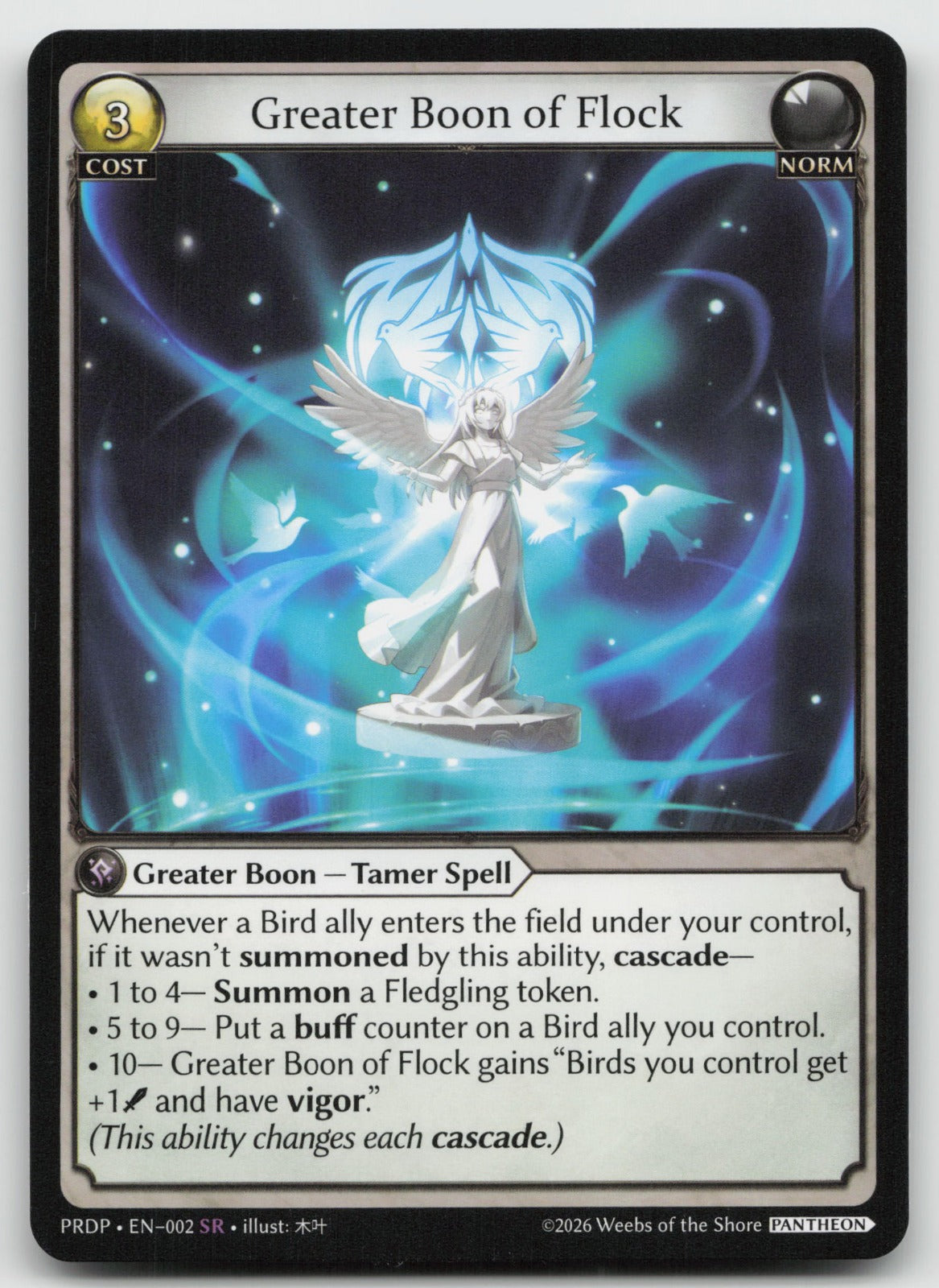 Greater Boon of Flock Super Rare.asphodel/paradise: Pantheon 002 NM