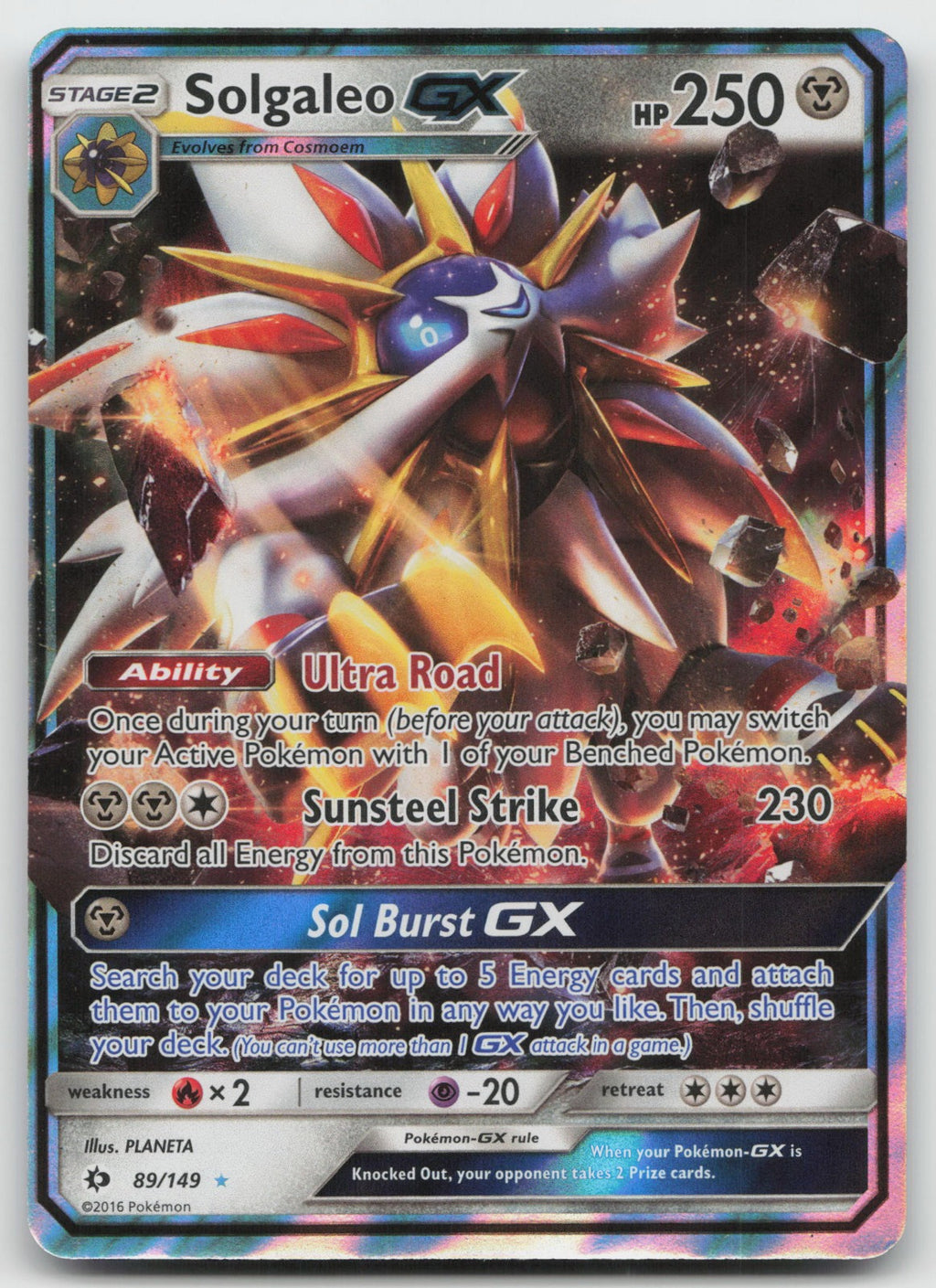 Solgaleo GX Holo Ultra Rare SM Base Set 89/149 NM