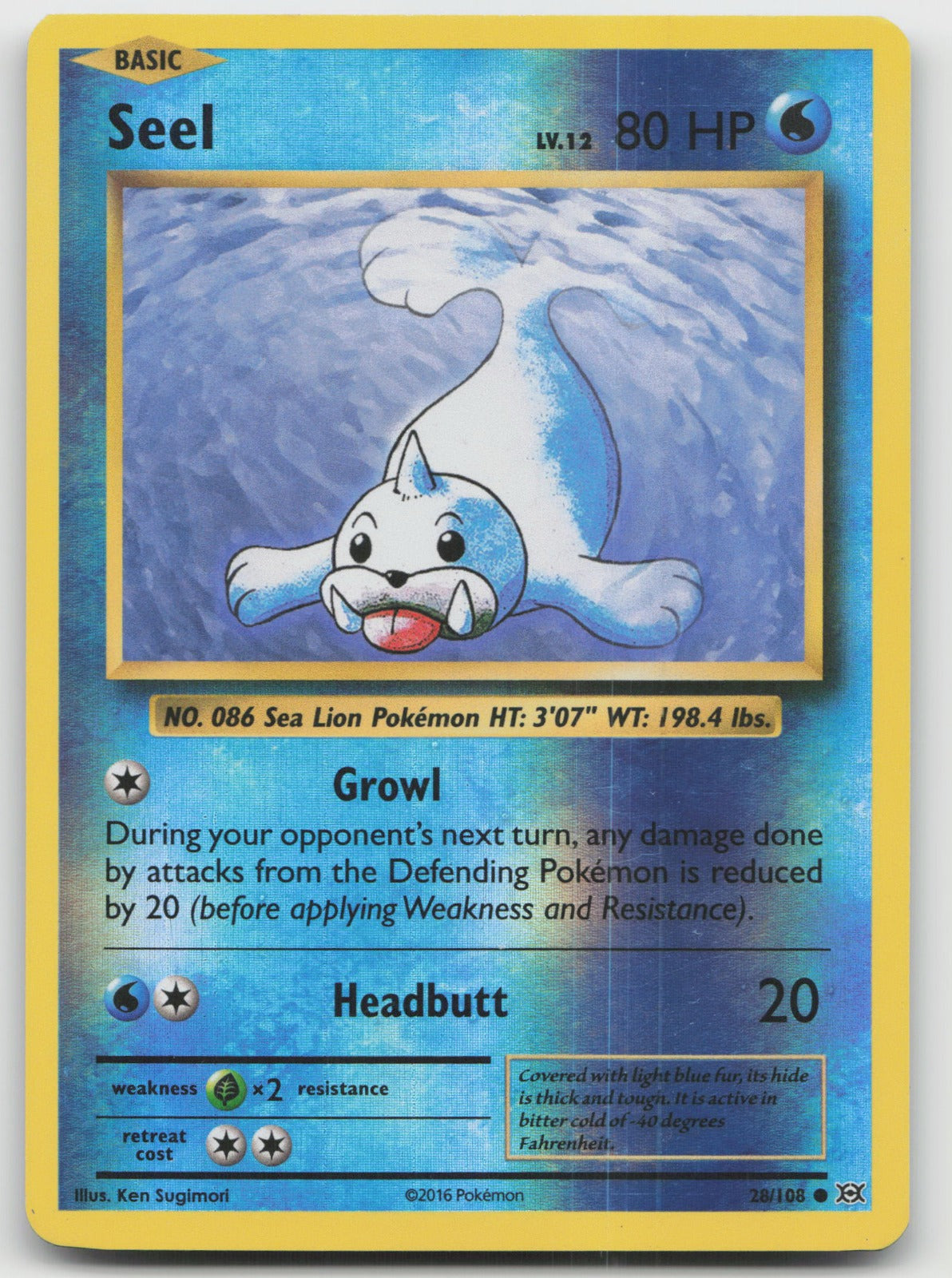 Seel Reverse Holo Common XY - Evolutions 28/108 VLP