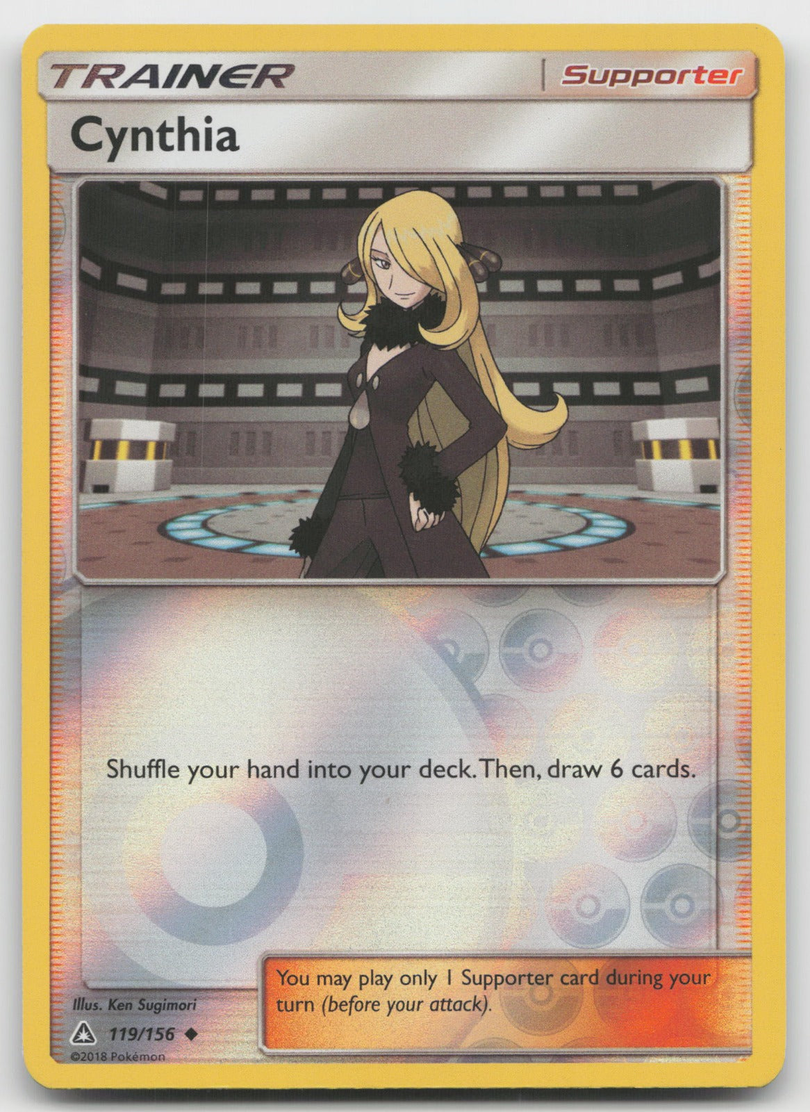 Cynthia Reverse Holo Uncommon SM - Ultra Prism 119/156 NM