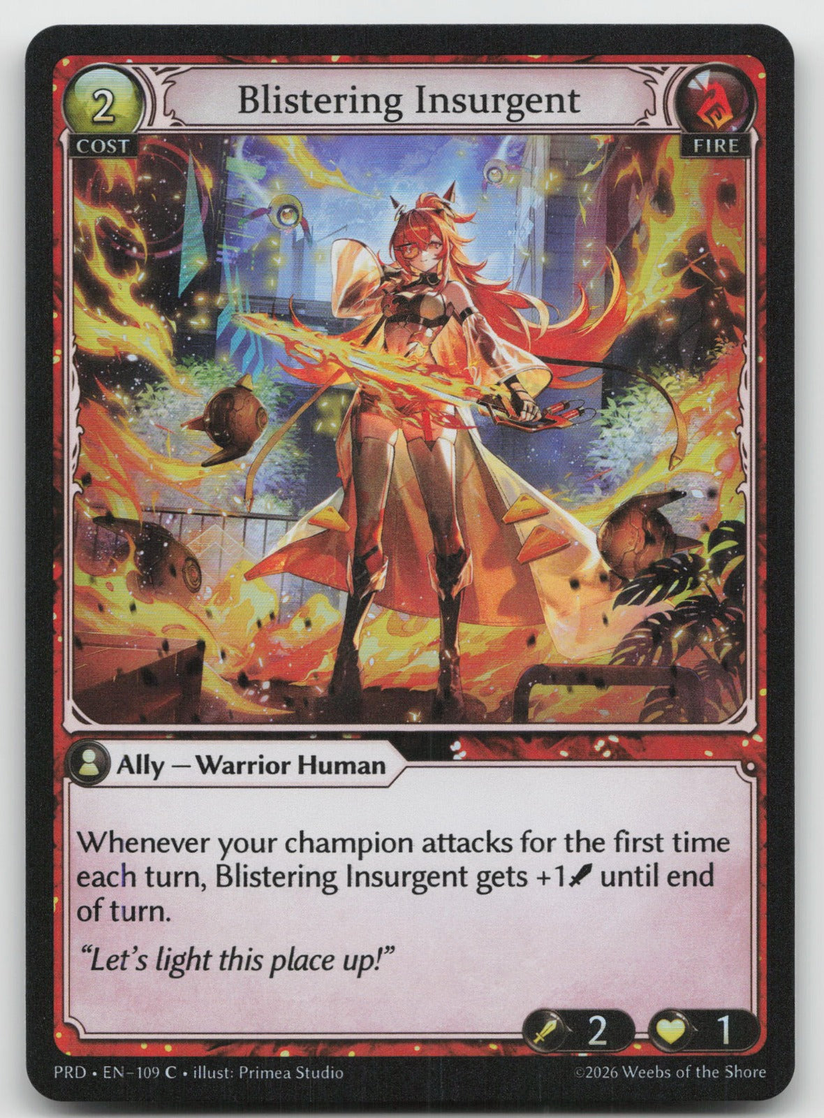 Blistering Insurgent Foil Common .asphodel/paradise 109 NM
