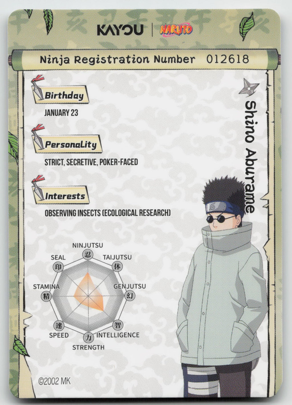 Shino Aburame Base SR Earth Scroll Series 1 009L2 NM