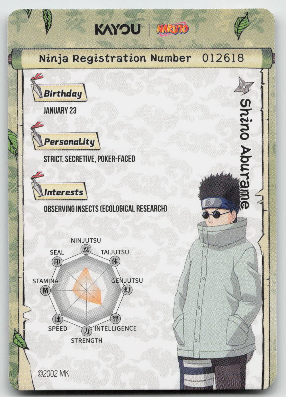 Shino Aburame Base SR Earth Scroll Series 1 009L2 NM