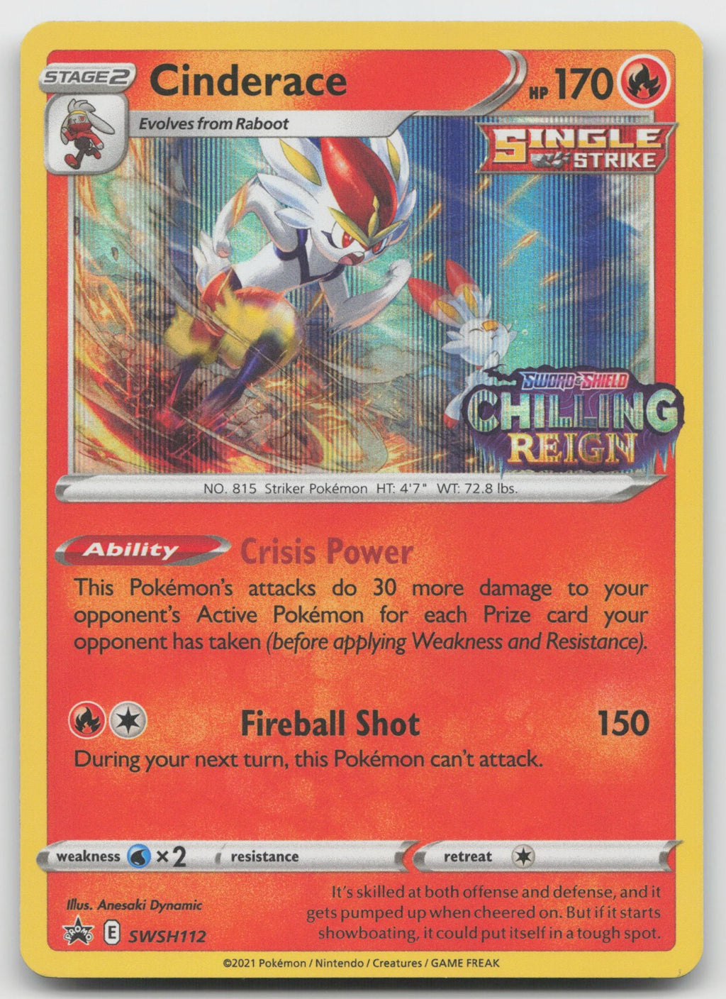 Cinderace - (Prerelease) Promo Holo SWSH: Sword & Shield Promo Cards SWSH112 NM