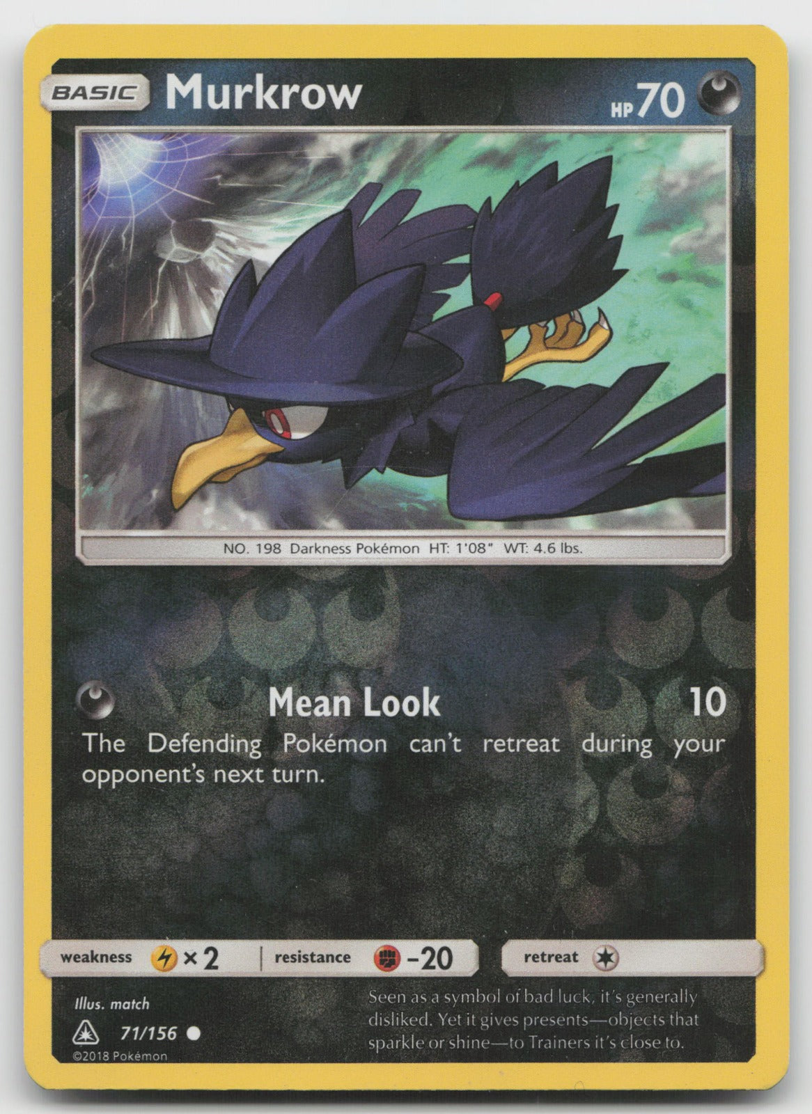 Murkrow Reverse Holo Common SM - Ultra Prism 71/156 LP