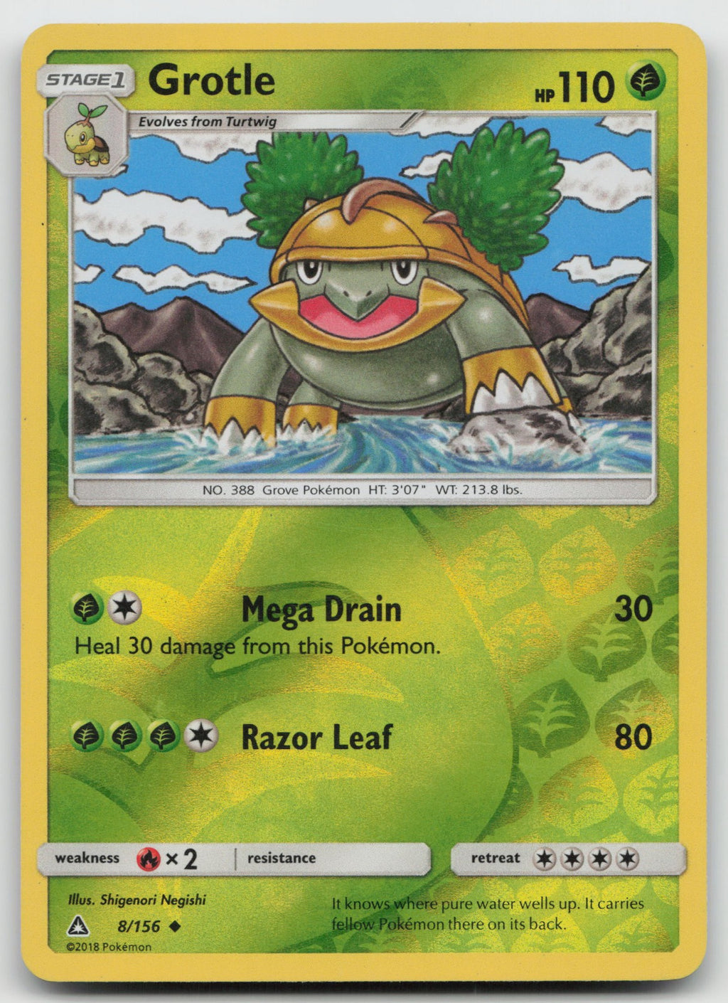 Grotle Reverse Holo Uncommon SM - Ultra Prism 8/156 LP