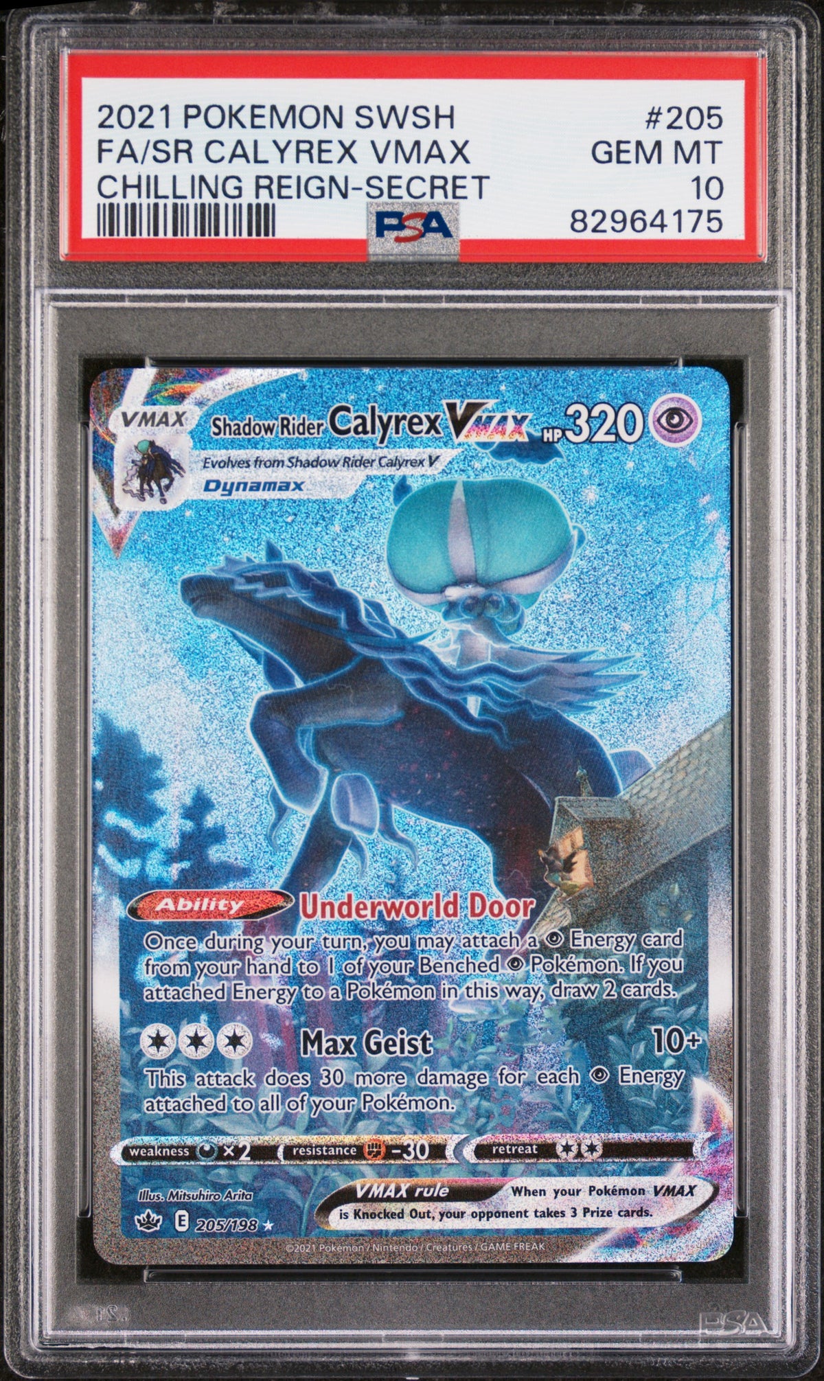Shadow Rider Calyrex Vmax Pokemon Sword & Shield Chilling Reign 205/198 PSA 10