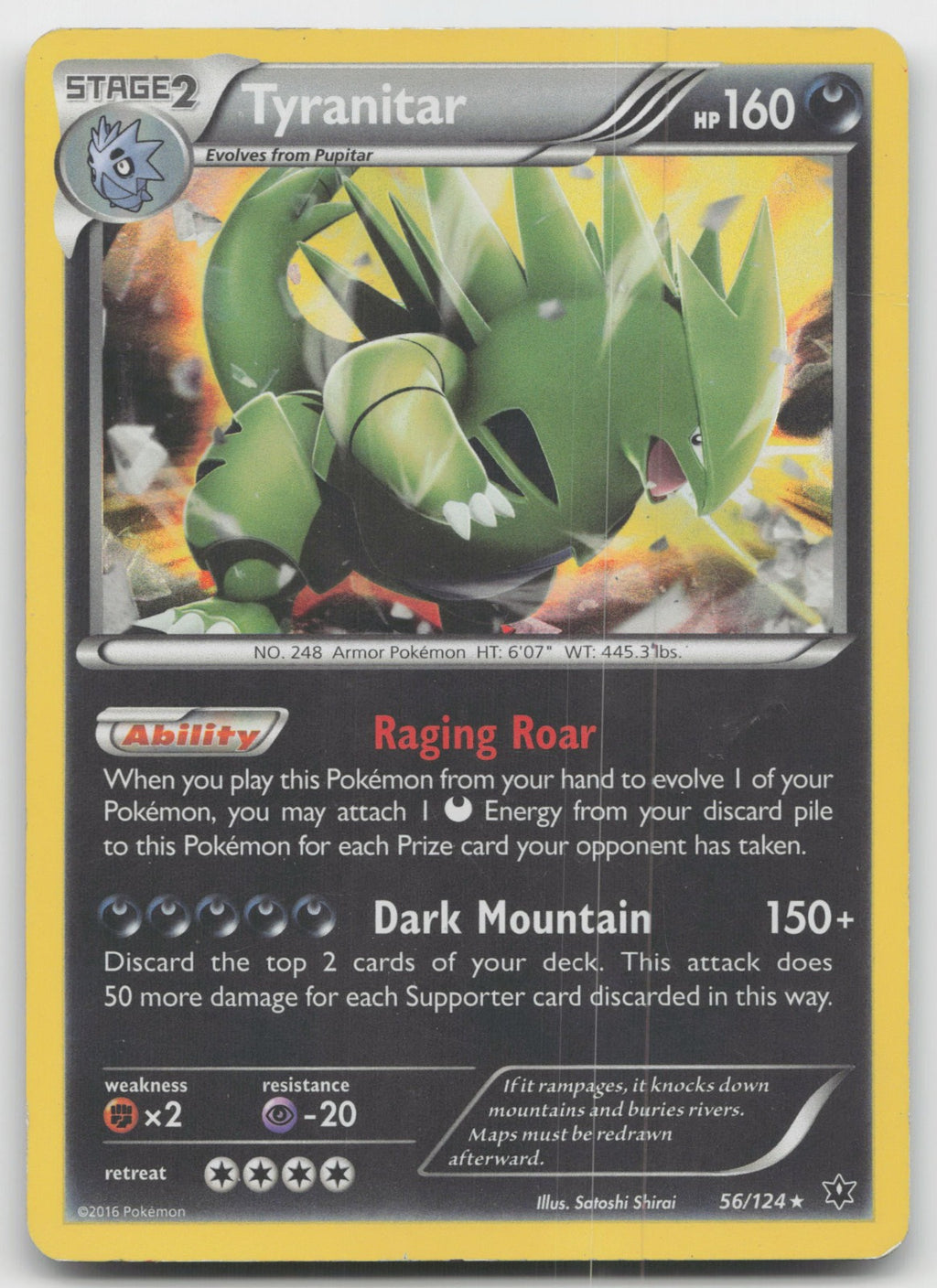 Tyranitar Holo Rare XY - Fates Collide 56/124 HP