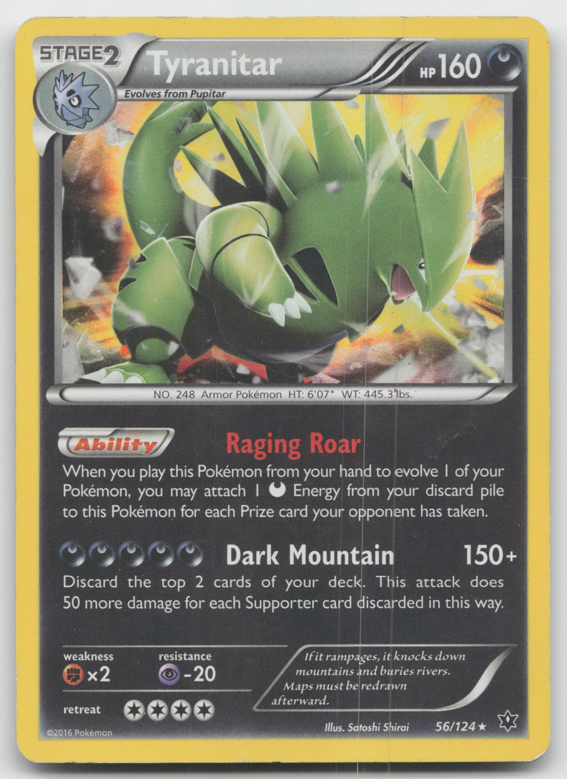 Tyranitar Holo Rare XY - Fates Collide 56/124 HP
