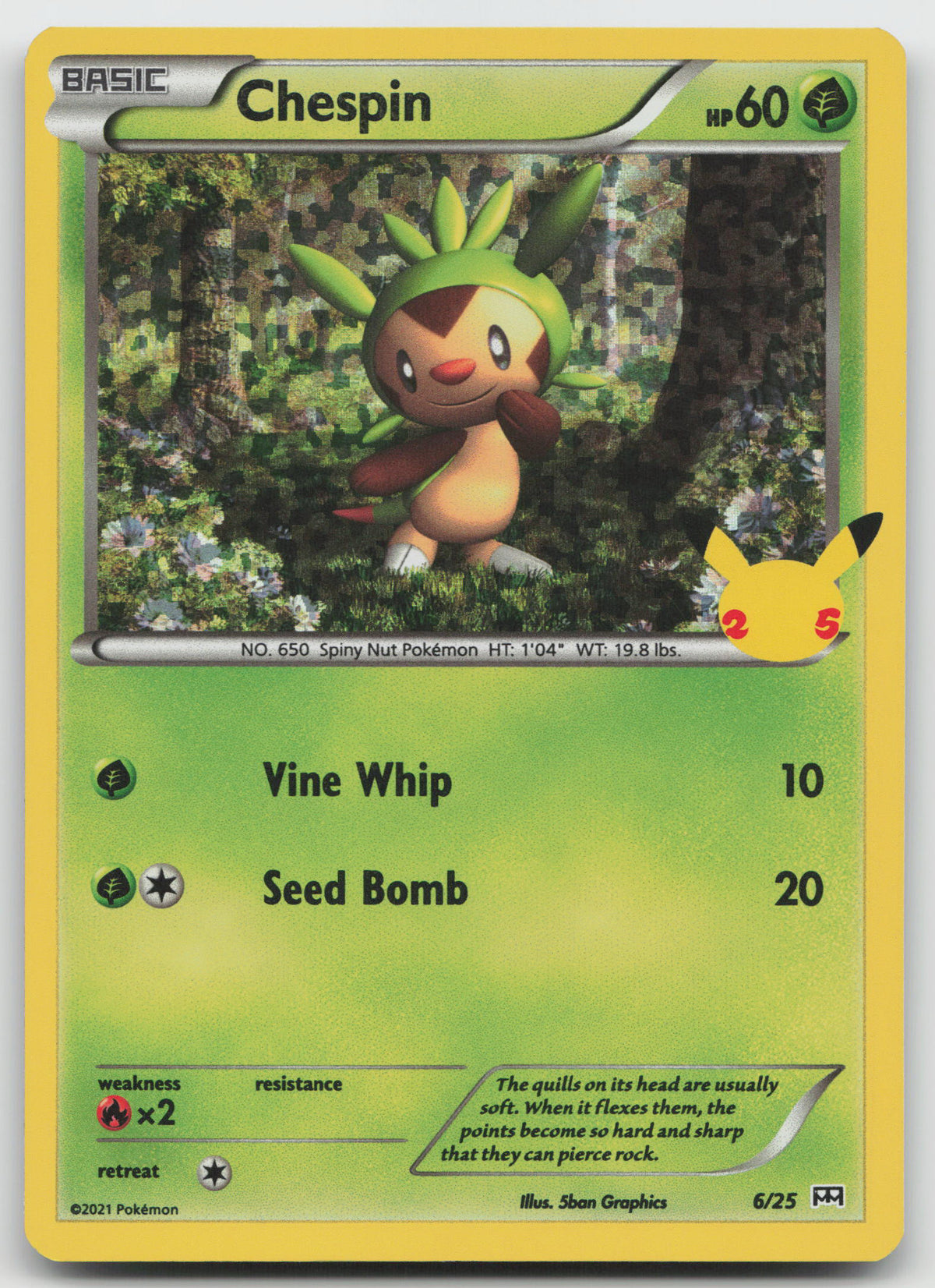 Chespin - 6/25 Promo Holofoil McDonald's 25th Anniversary Promos NM
