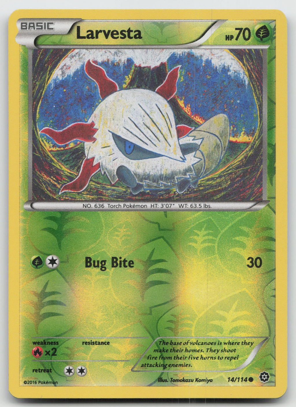 Larvesta Common Reverse Holo XY - Steam Siege 14/114 LP
