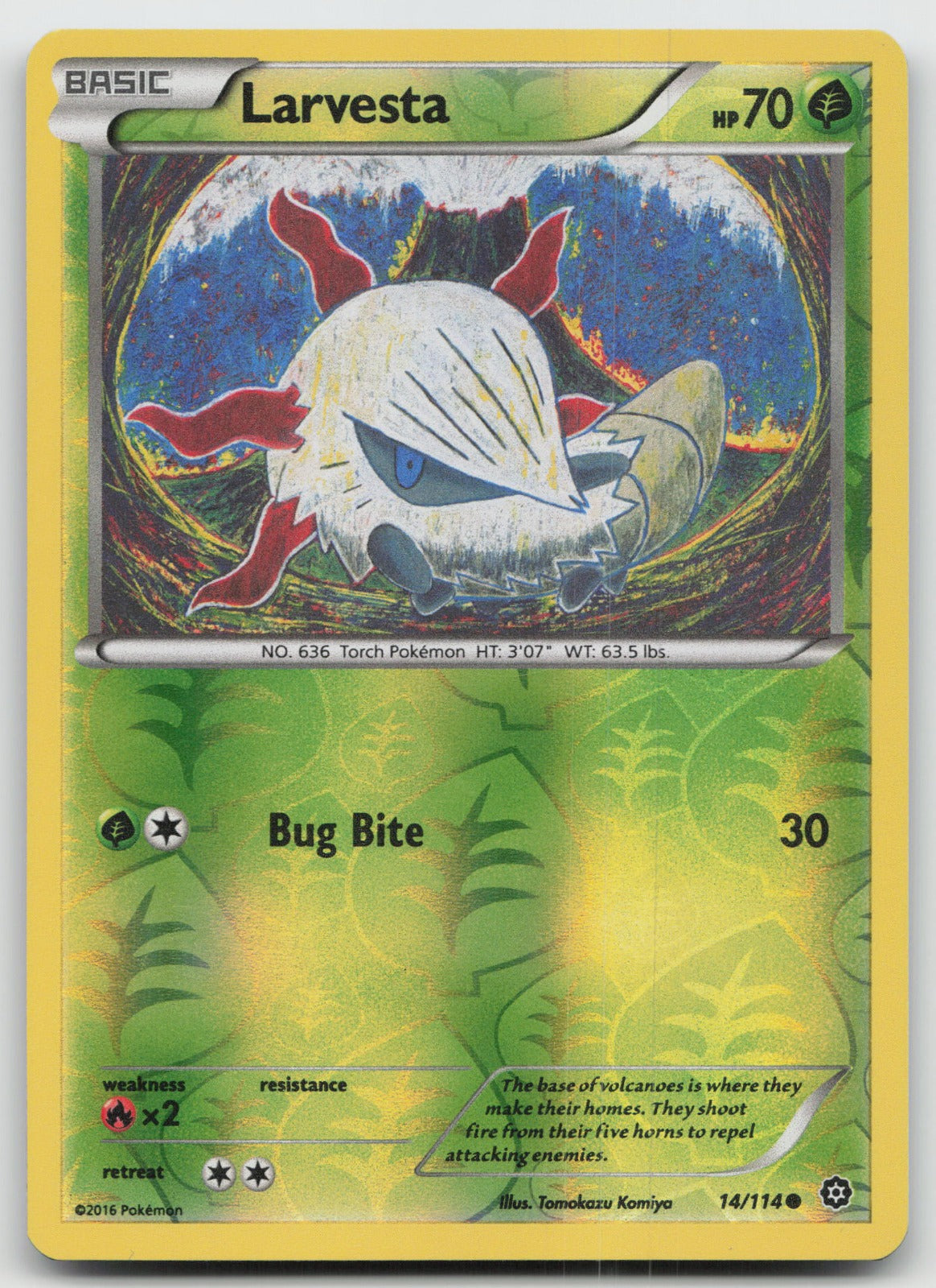 Larvesta Common Reverse Holo XY - Steam Siege 14/114 LP