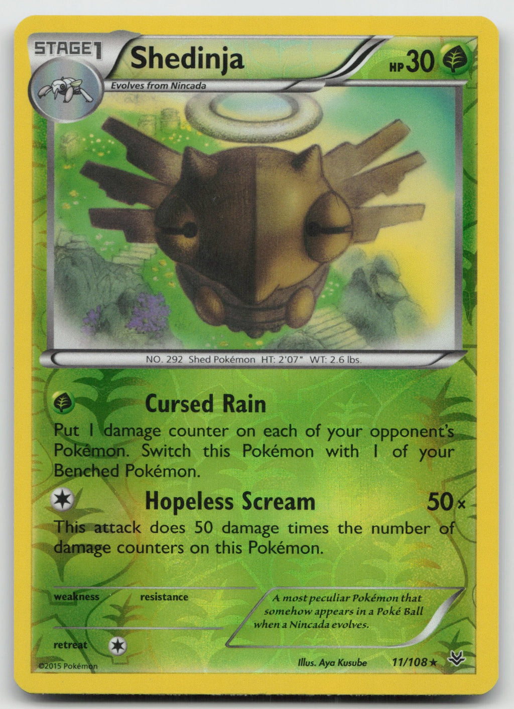 Shedinja Rare Reverse Holo XY - Roaring Skies 11/108 VLP