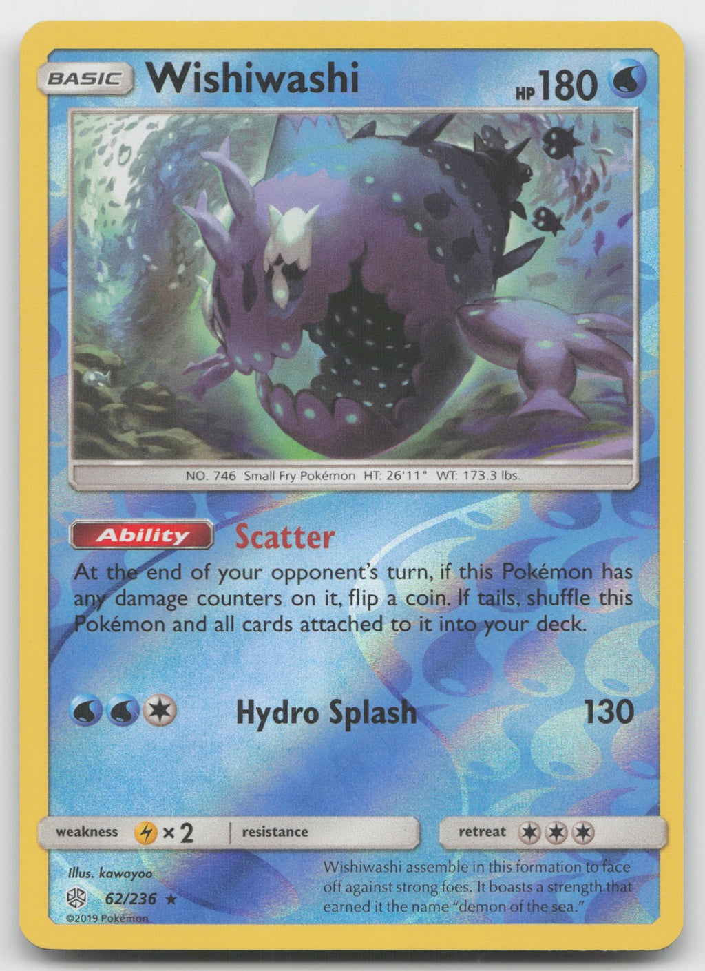 Wishiwashi Reverse Holo SM - Cosmic Eclipse 62/236 NM
