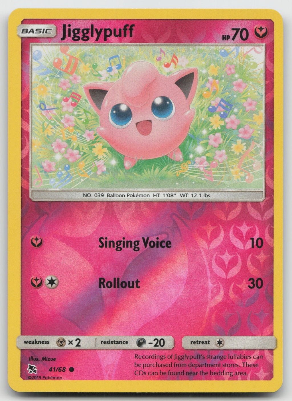 Jigglypuff Reverse Holo Common Hidden Fates 41/68 NM