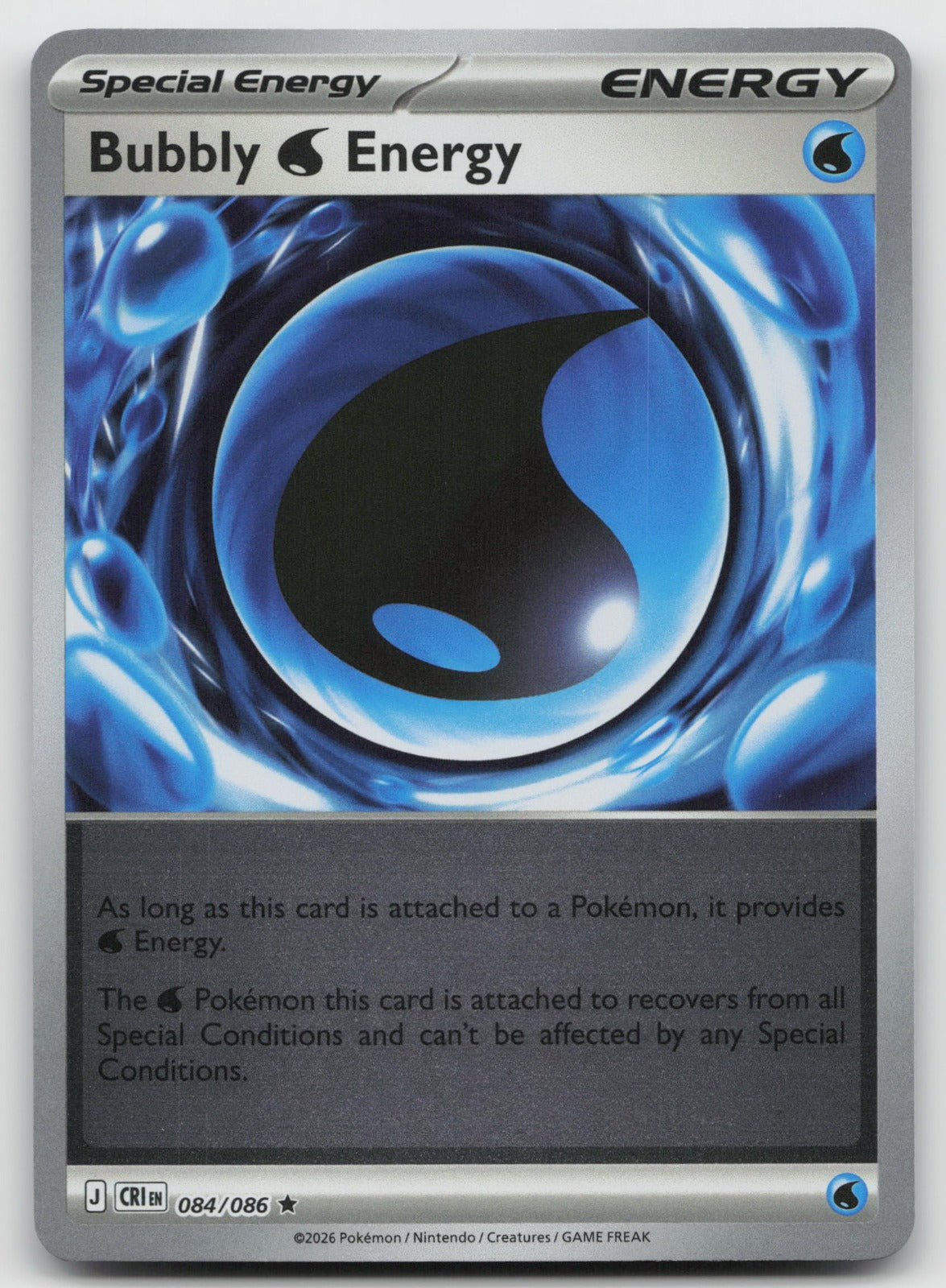 Bubbly W Energy Rare Reverse Holo ME04: Chaos Rising 084/086 NM