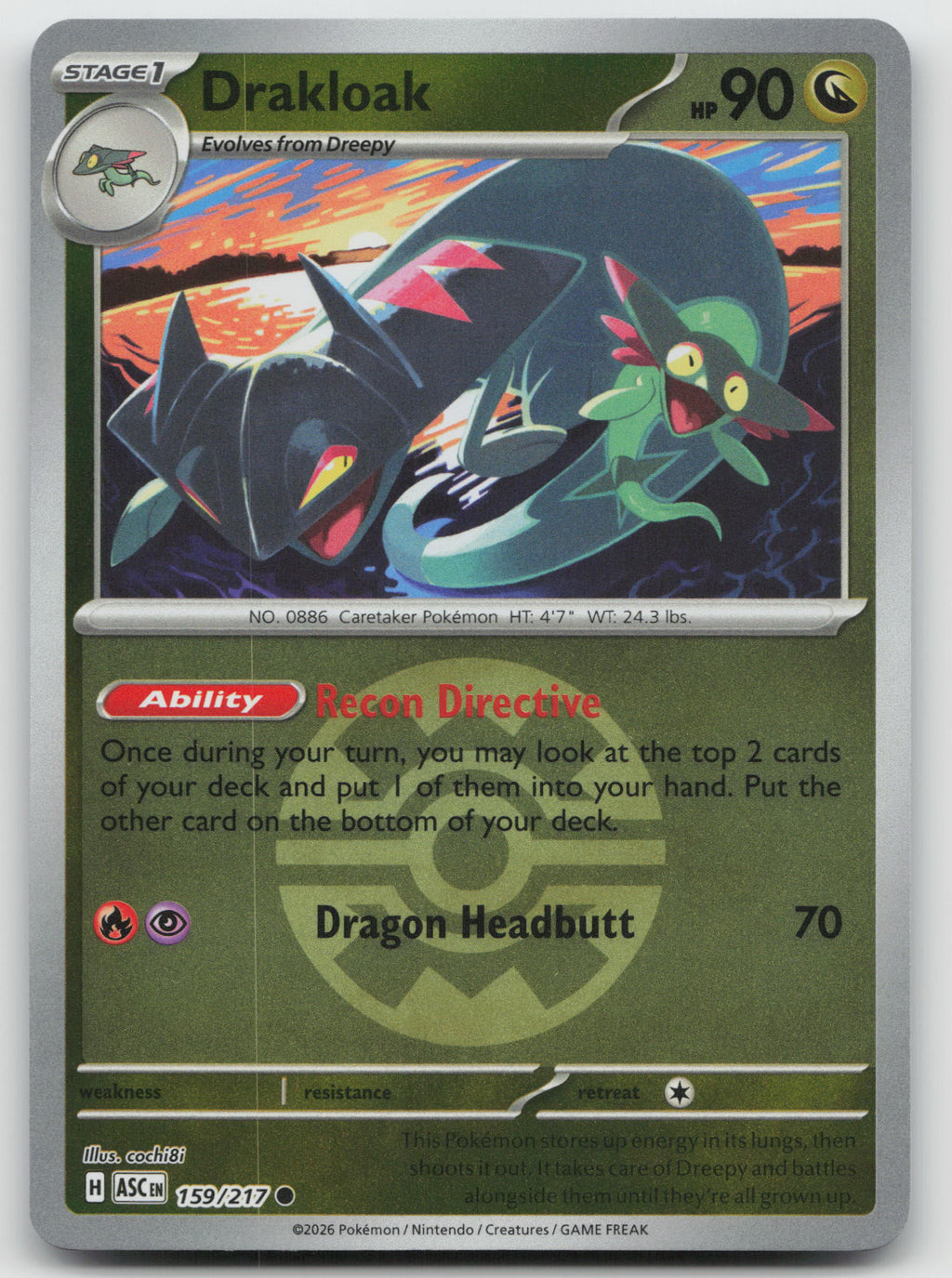 Drakloak - Common Quick Ball Reverse Holo ME: Ascended Heroes 159/217 NM