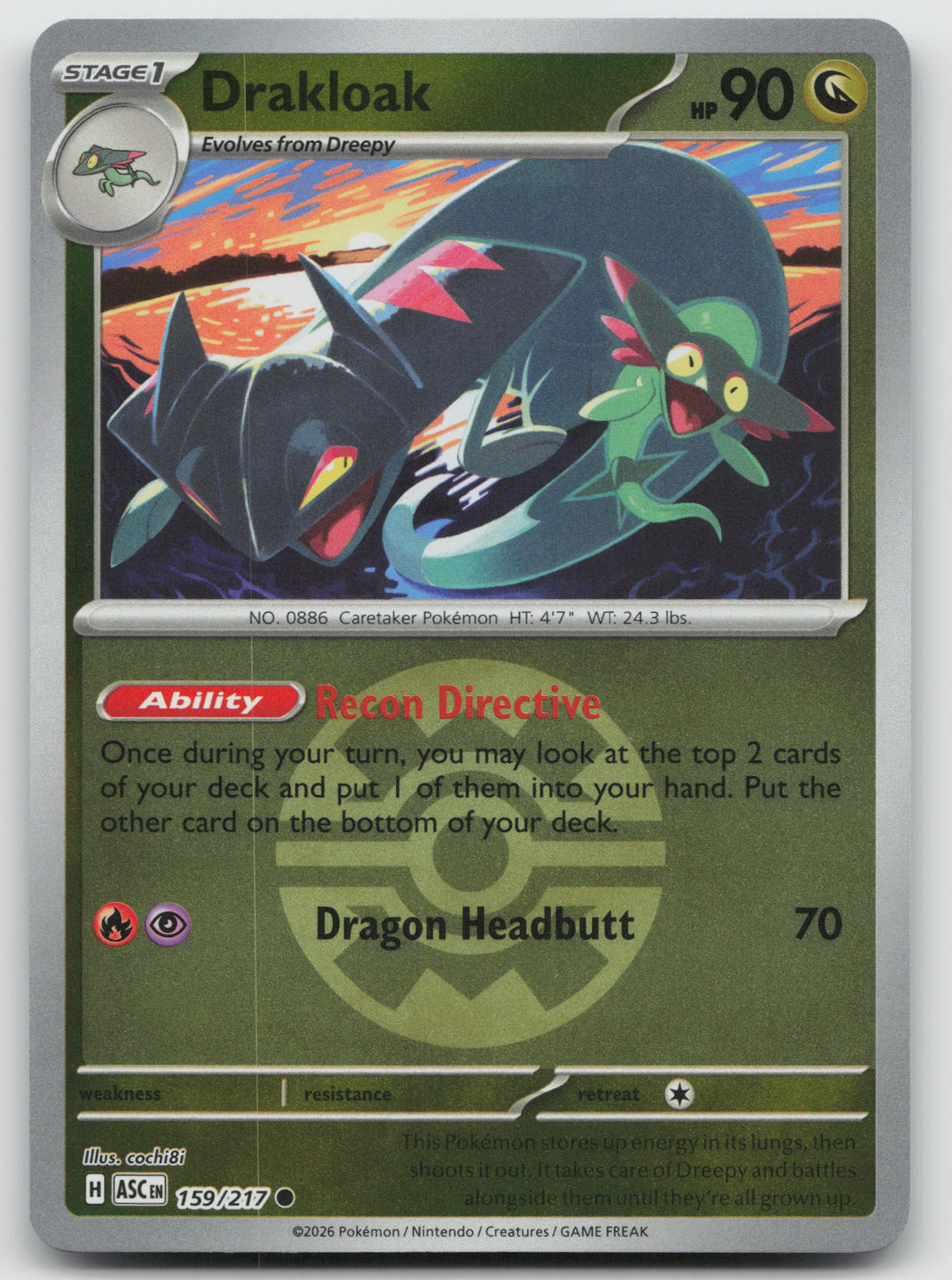 Drakloak - Common Quick Ball Reverse Holo ME: Ascended Heroes 159/217 NM