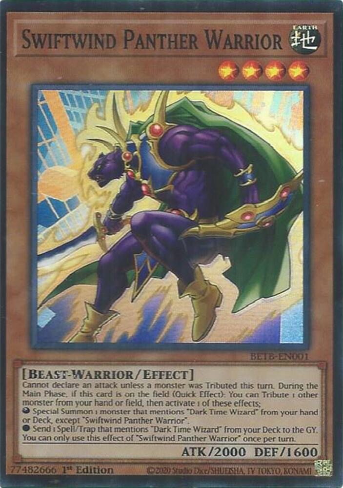 Swiftwind Panther Warrior 1st Edition Super Rare Beyond the Brave BETB-EN001 NM