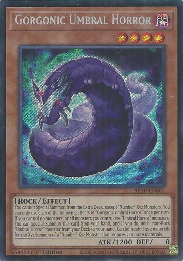 Gorgonic Umbral Horror 1st Edition Secret Rare Beyond the Brave BETB-EN007 NM