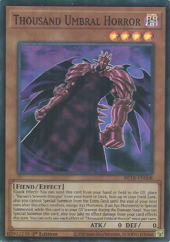 Thousand Umbral Horror 1st Edition Super Rare Beyond the Brave BETB-EN008 NM