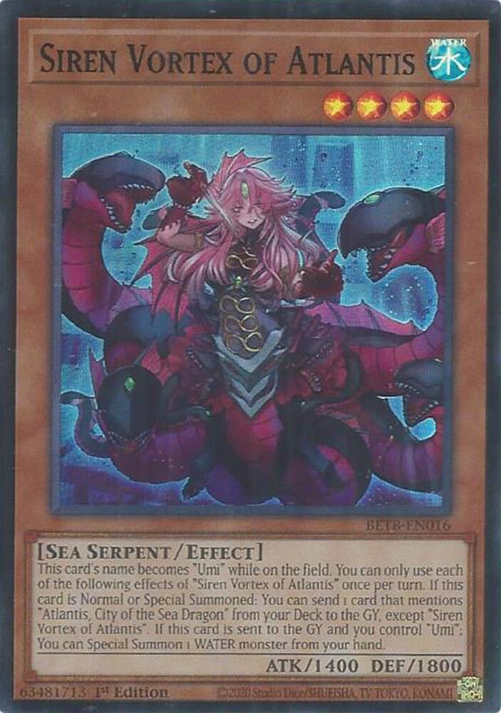 Siren Vortex of Atlantis 1st Edition Super Rare Beyond the Brave BETB-EN016 NM
