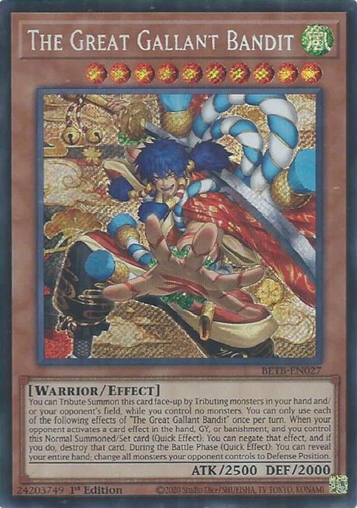 The Great Gallant Bandit 1st Edition Secret Rare Beyond the Brave BETB-EN027 NM