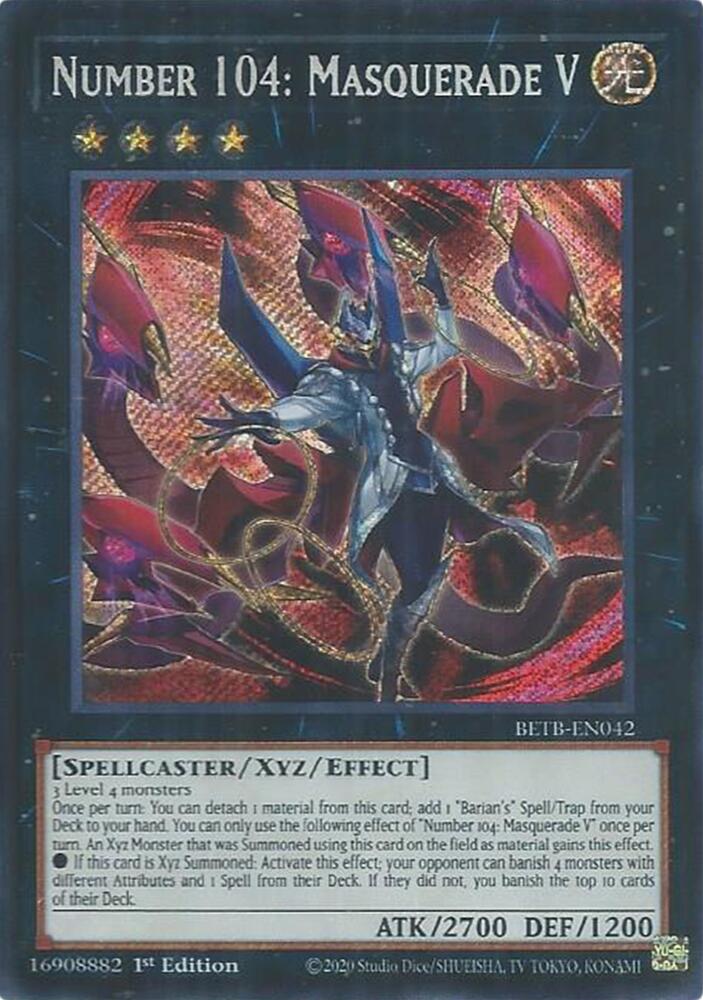 Number 104: Masquerade V 1st Edition Secret Rare Beyond the Brave BETB-EN042 NM