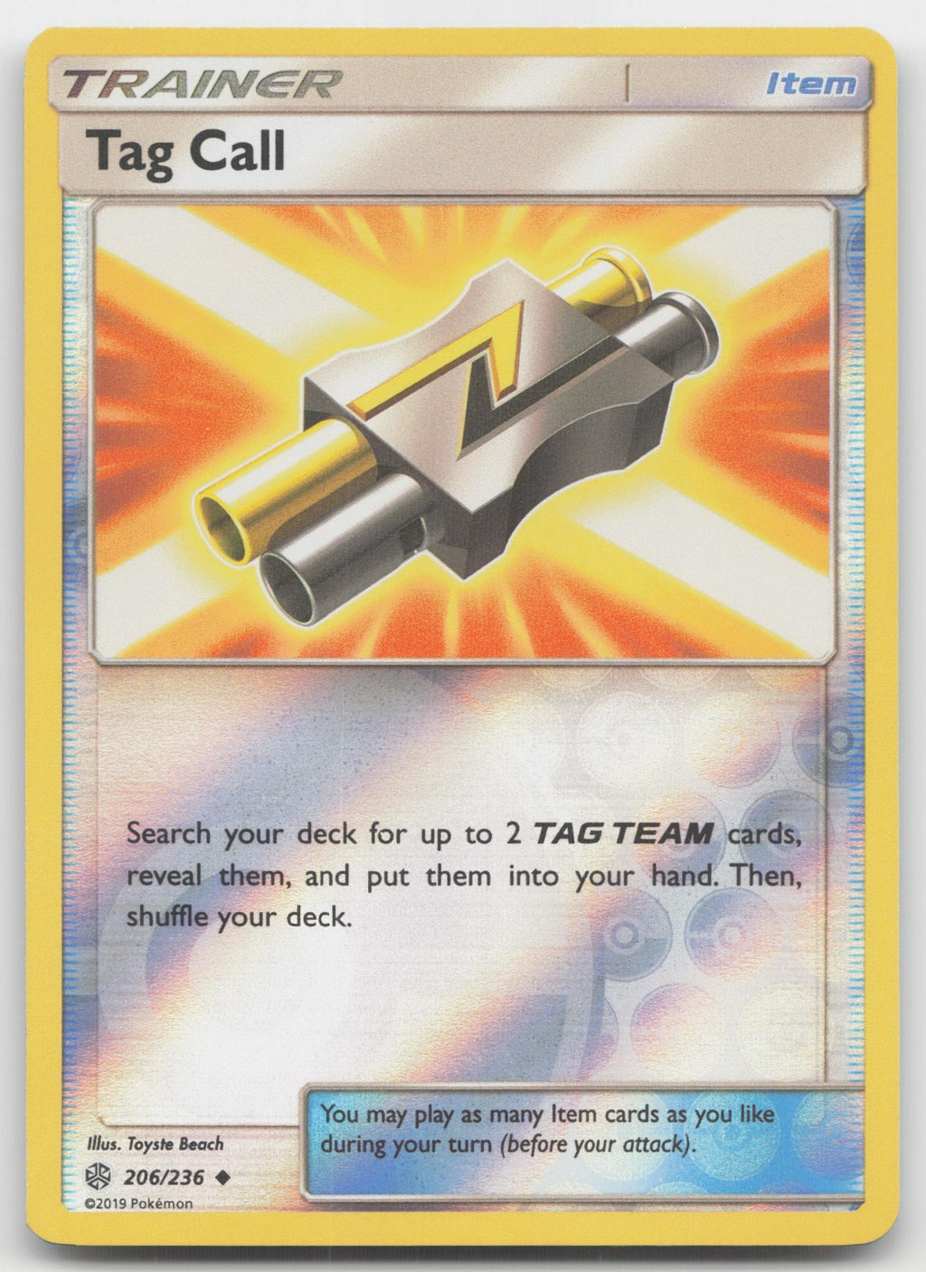 Tag Call Reverse Holo Uncommon SM - Cosmic Eclipse 206/236 NM