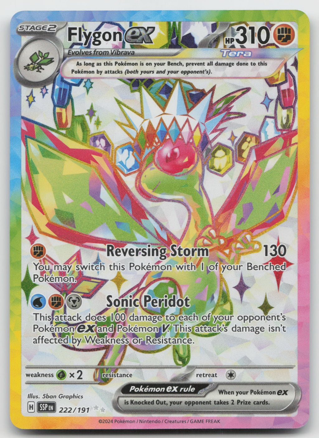 Flygon ex Holo Ultra Rare SV08: Surging Sparks 222/191 NM
