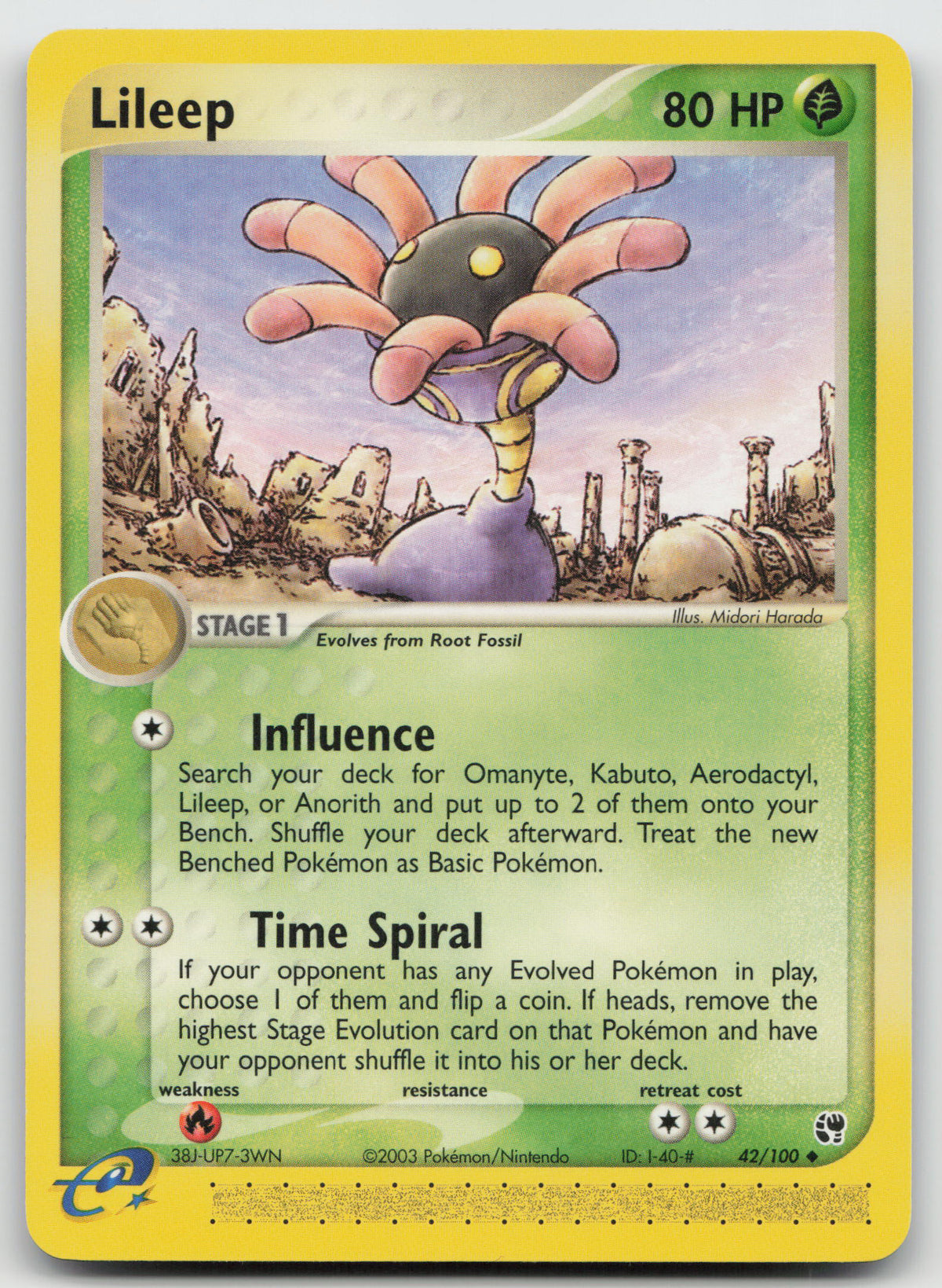 Lileep Uncommon Normal Sandstorm 42/100 NM