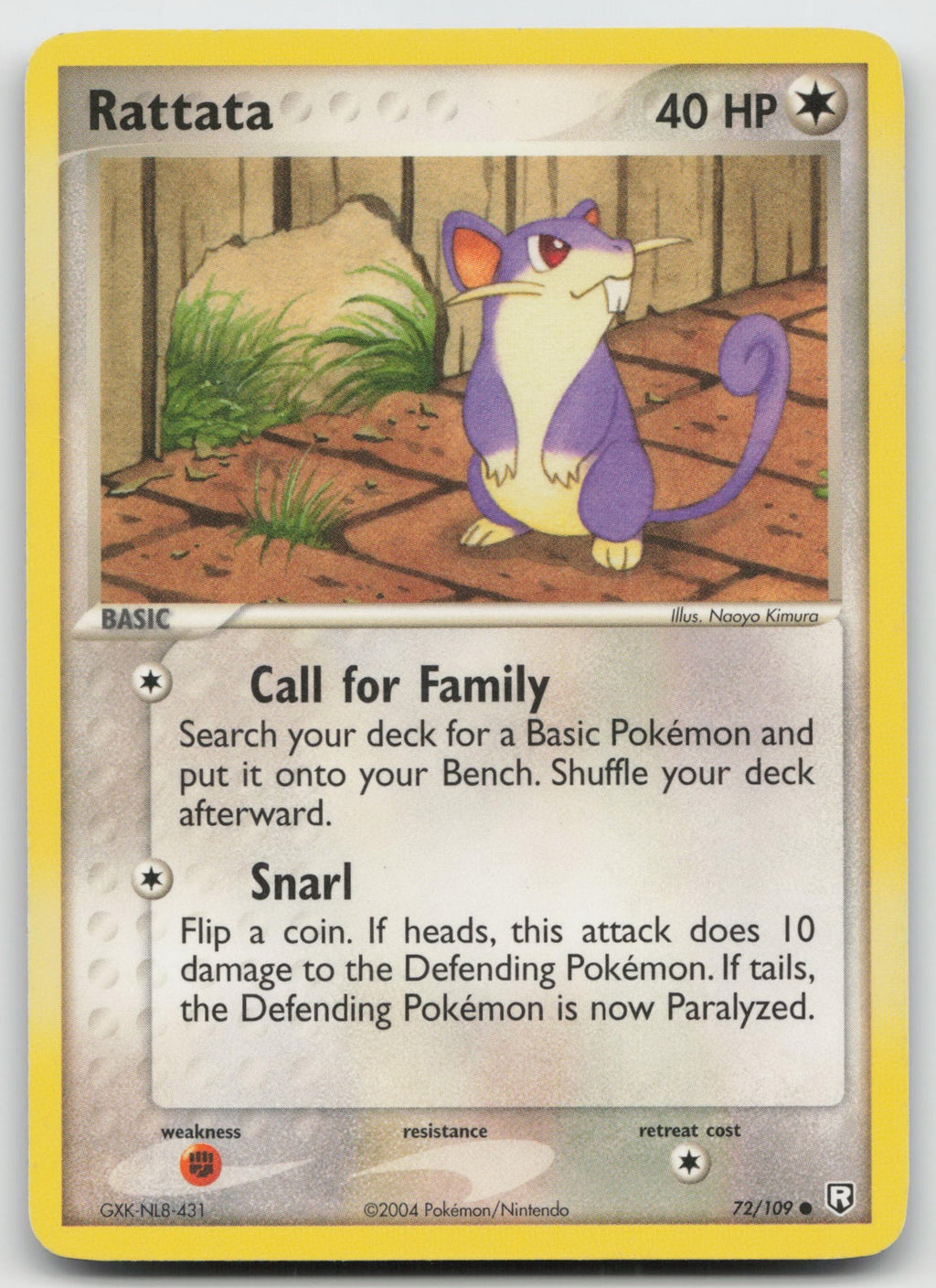 Rattata Common Team Rocket Returns 72/109 DMG
