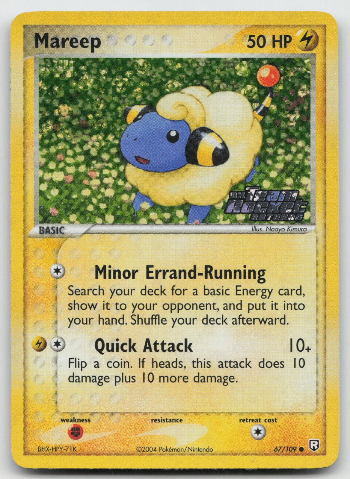 Mareep Common Reverse Holo Team Rocket Returns 67/109 NM/VLP