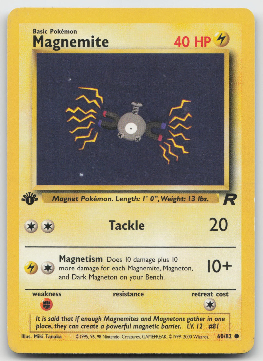 Magnemite Common 1st Edition Team Rocket 60/82 MP