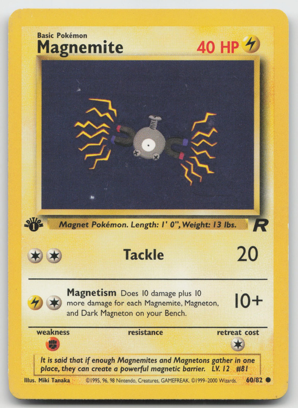 Magnemite Common 1st Edition Team Rocket 60/82 MP