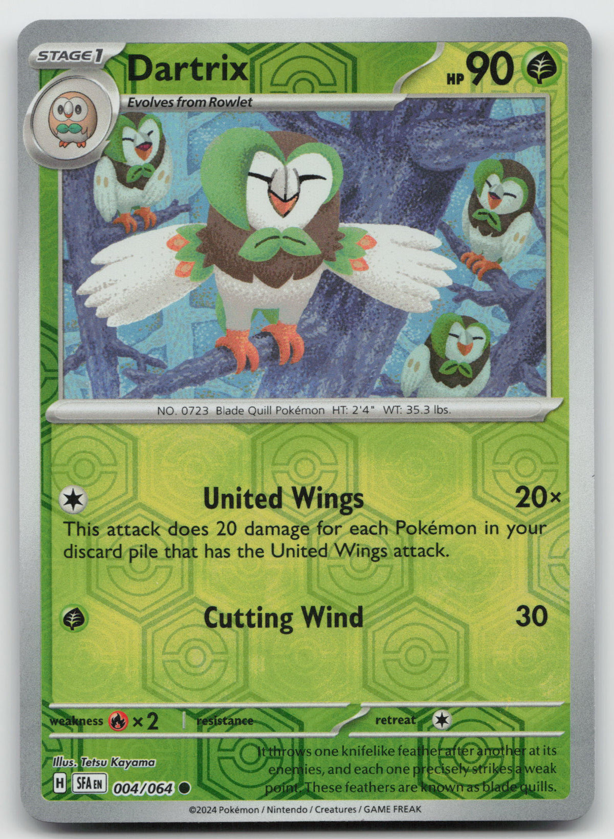 Dartrix Common Reverse Holo SV: Shrouded Fable 004/064 NM
