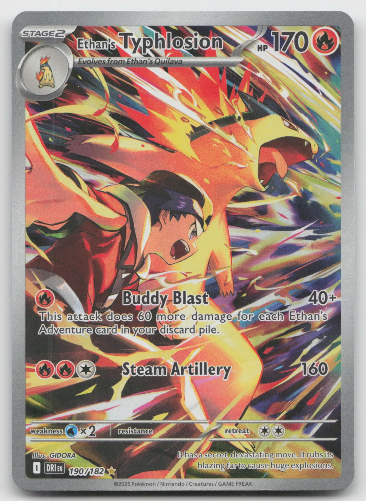 Ethan's Typhlosion Holo Illustration Rare SV10: Destined Rivals 190/182 NM