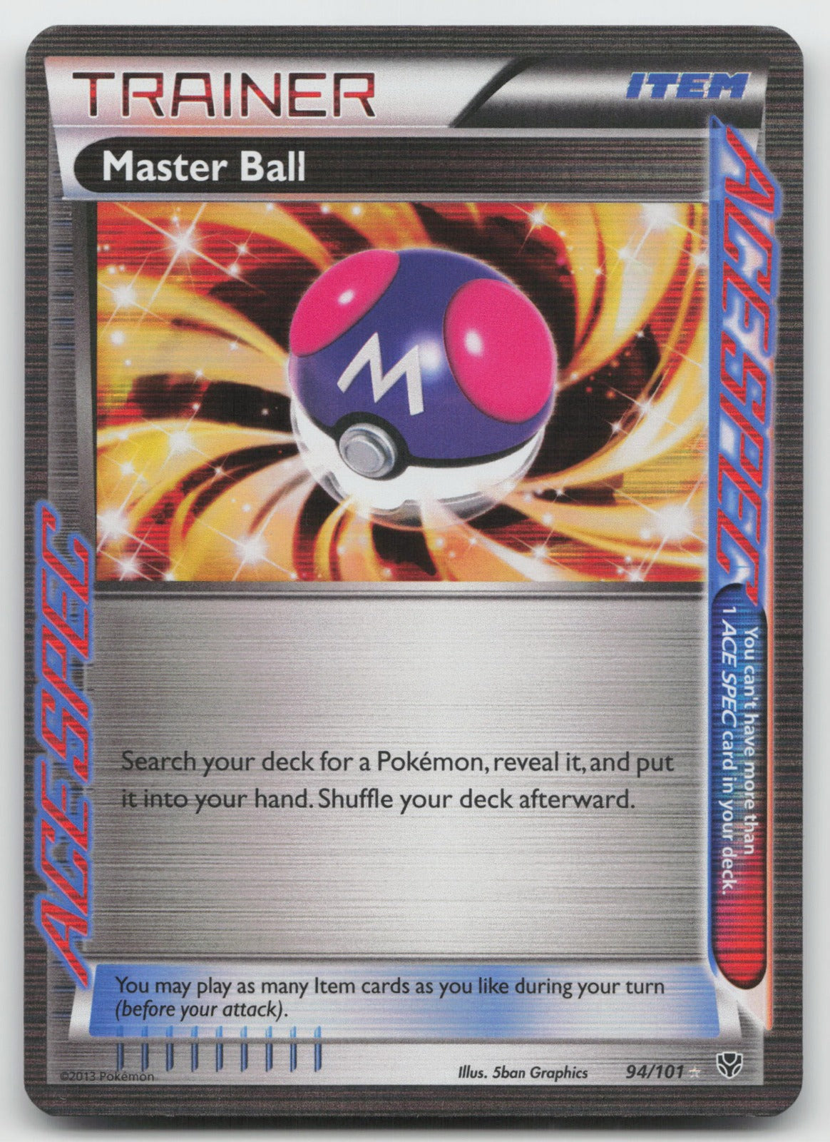 Master Ball Rare Ace Plasma Blast 94/101 NM