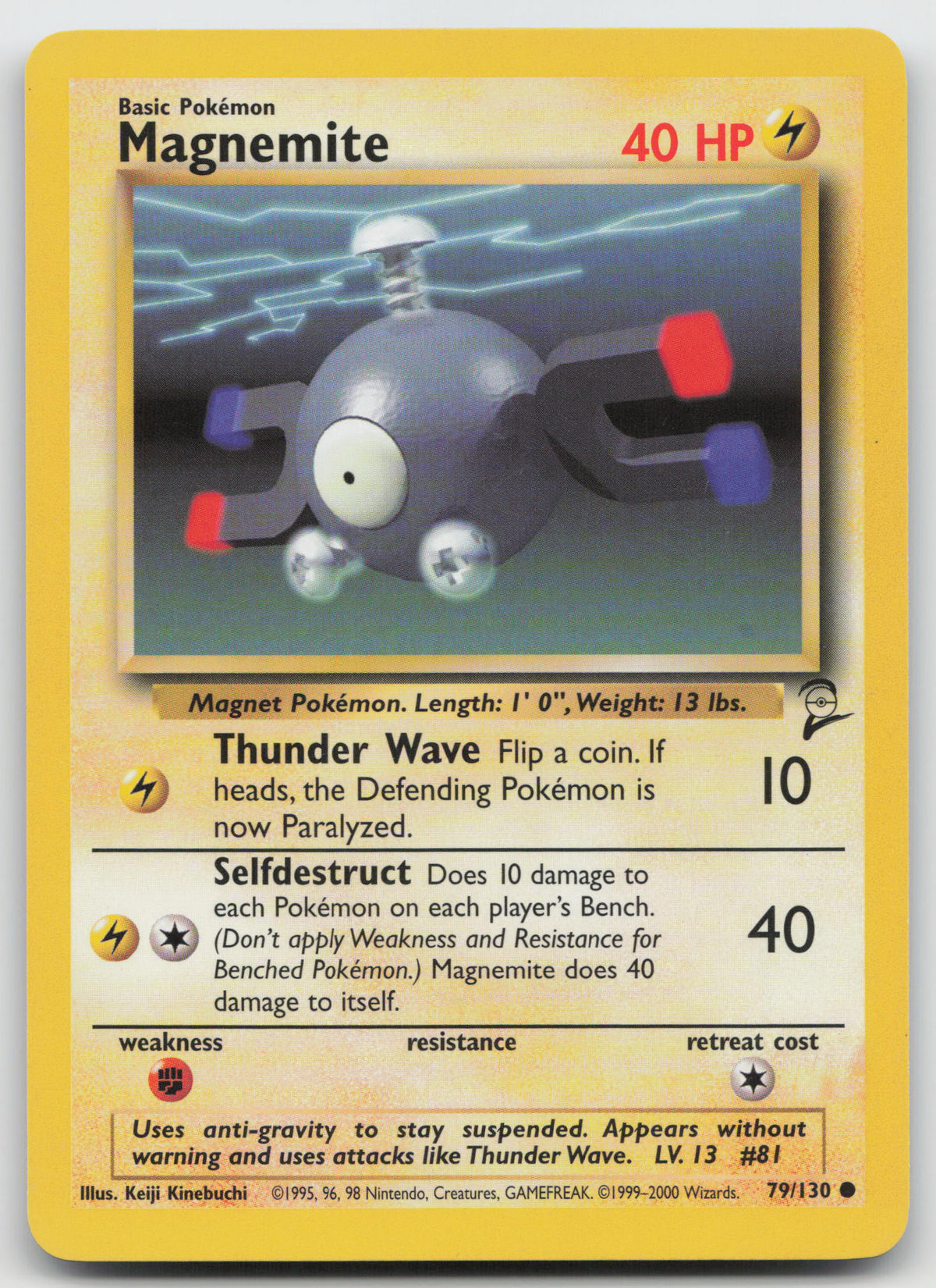 Magnemite Common Unlimited Base Set 2 79/130 LP