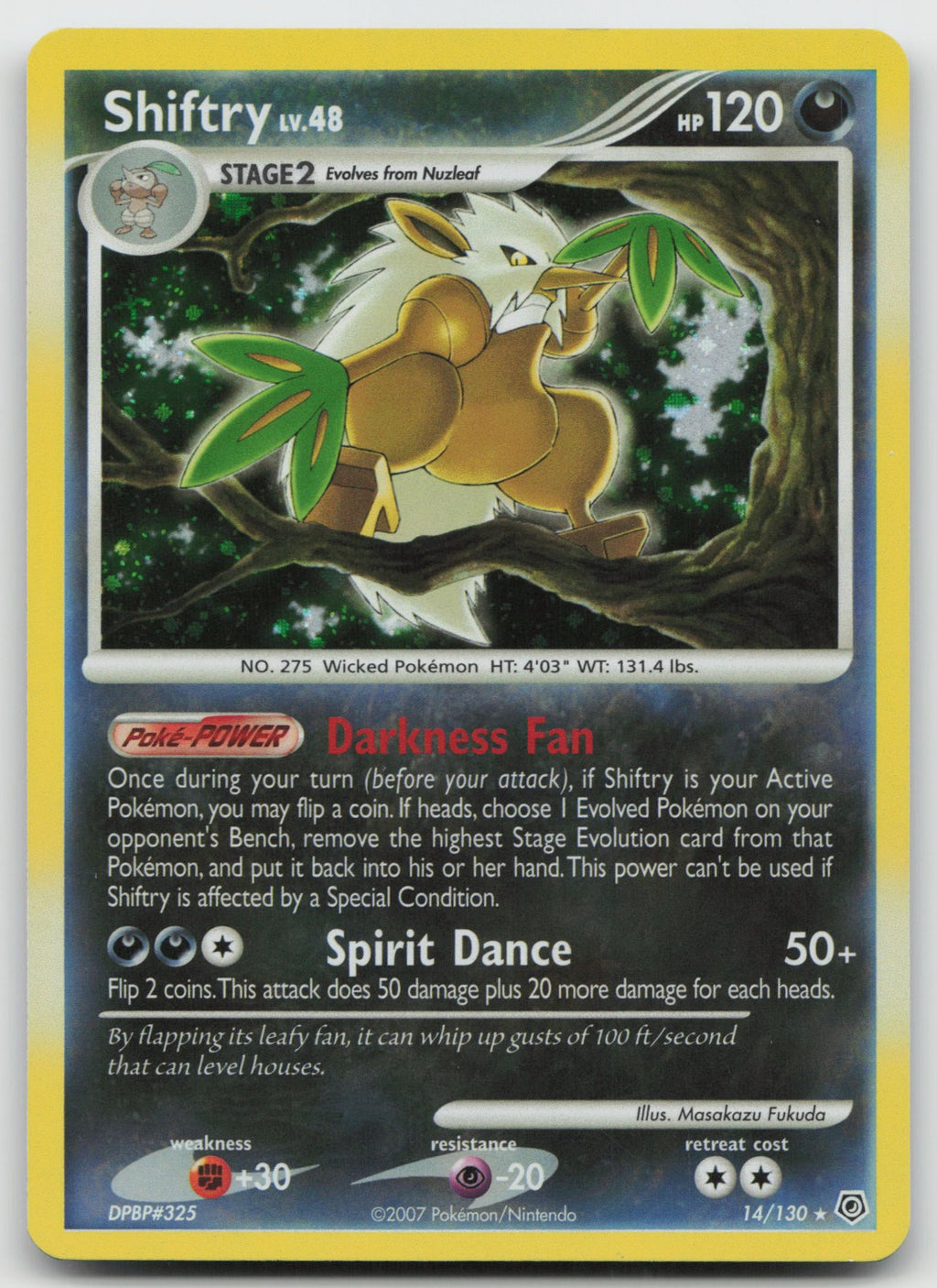Shiftry Holo Rare Diamond and Pearl 14/130 LP