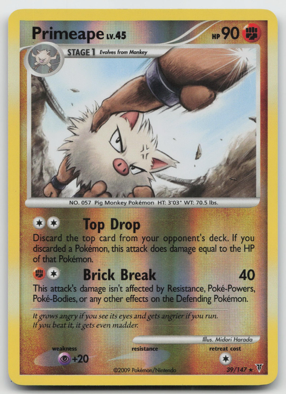 Primeape Rare Reverse Holo Supreme Victors 39/147 VLP