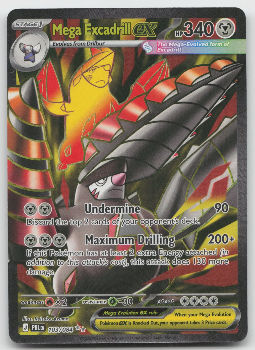 Mega Excadrill ex Holo Ultra Rare ME05: Pitch Black 103/084 NM