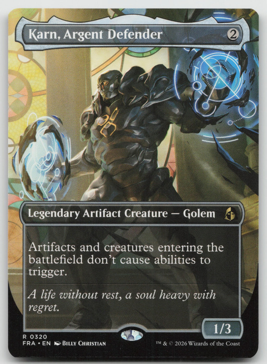 Karn, Argent Defender (Borderless) R Reality Fracture 320 NM